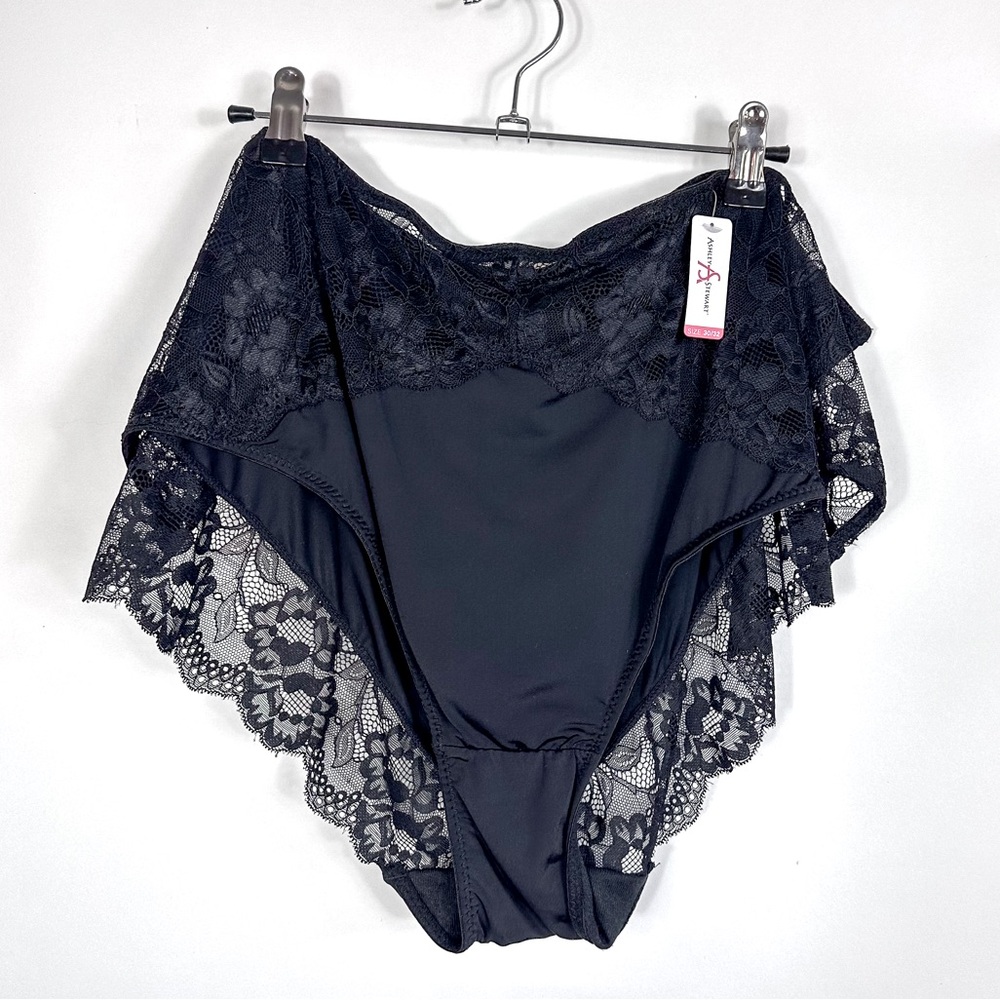 Ashley Stewart Black Lace Trim Cheeky Panty